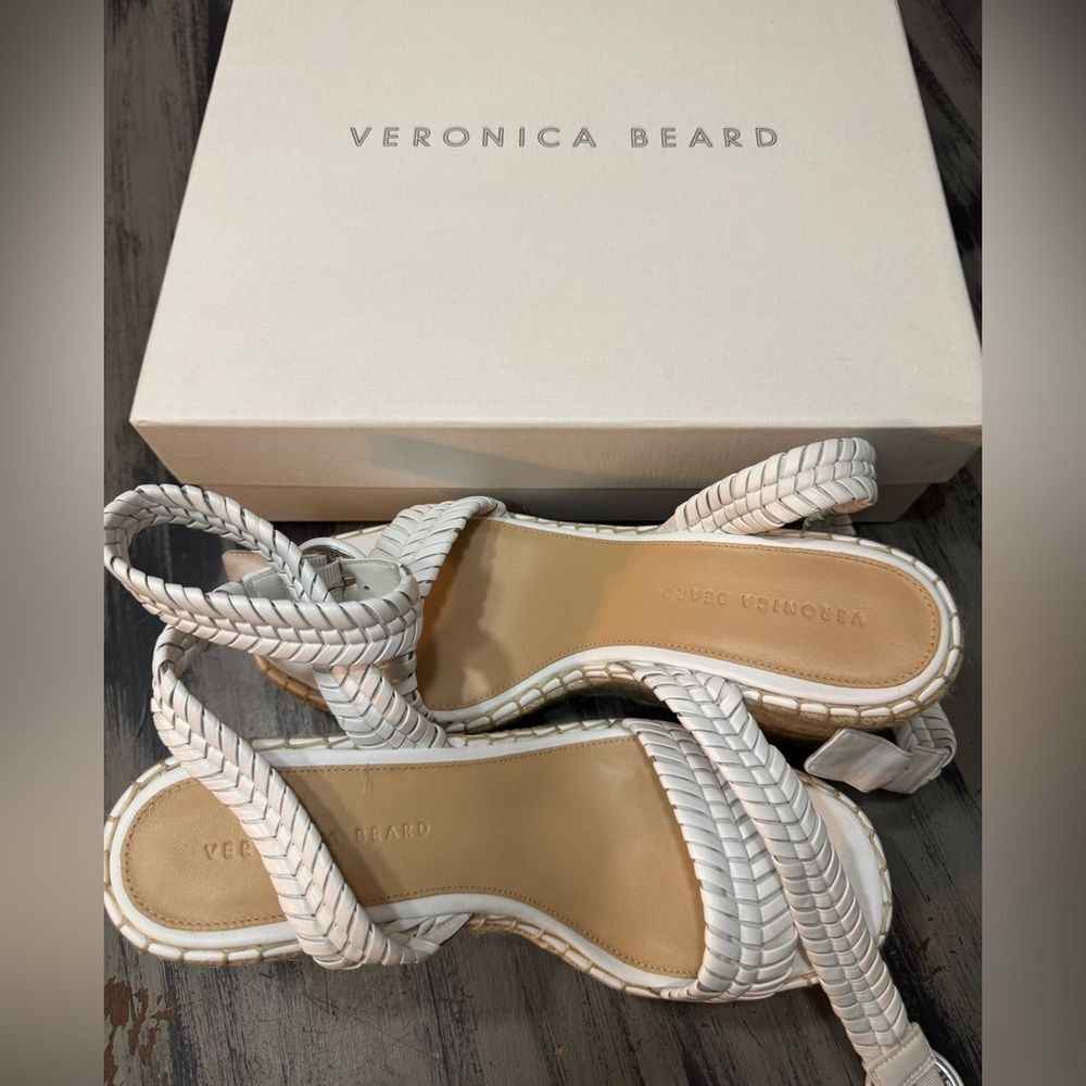 Veronica Beard Rilla Woven Leather Wedge Espadrille Women’s Size 10 - Picture 3 of 10